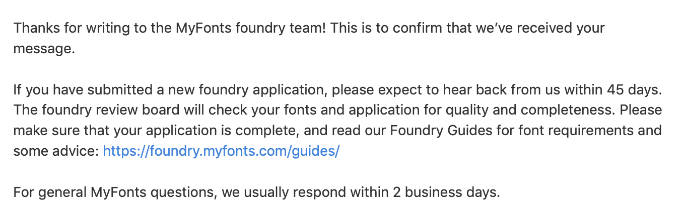 font first email